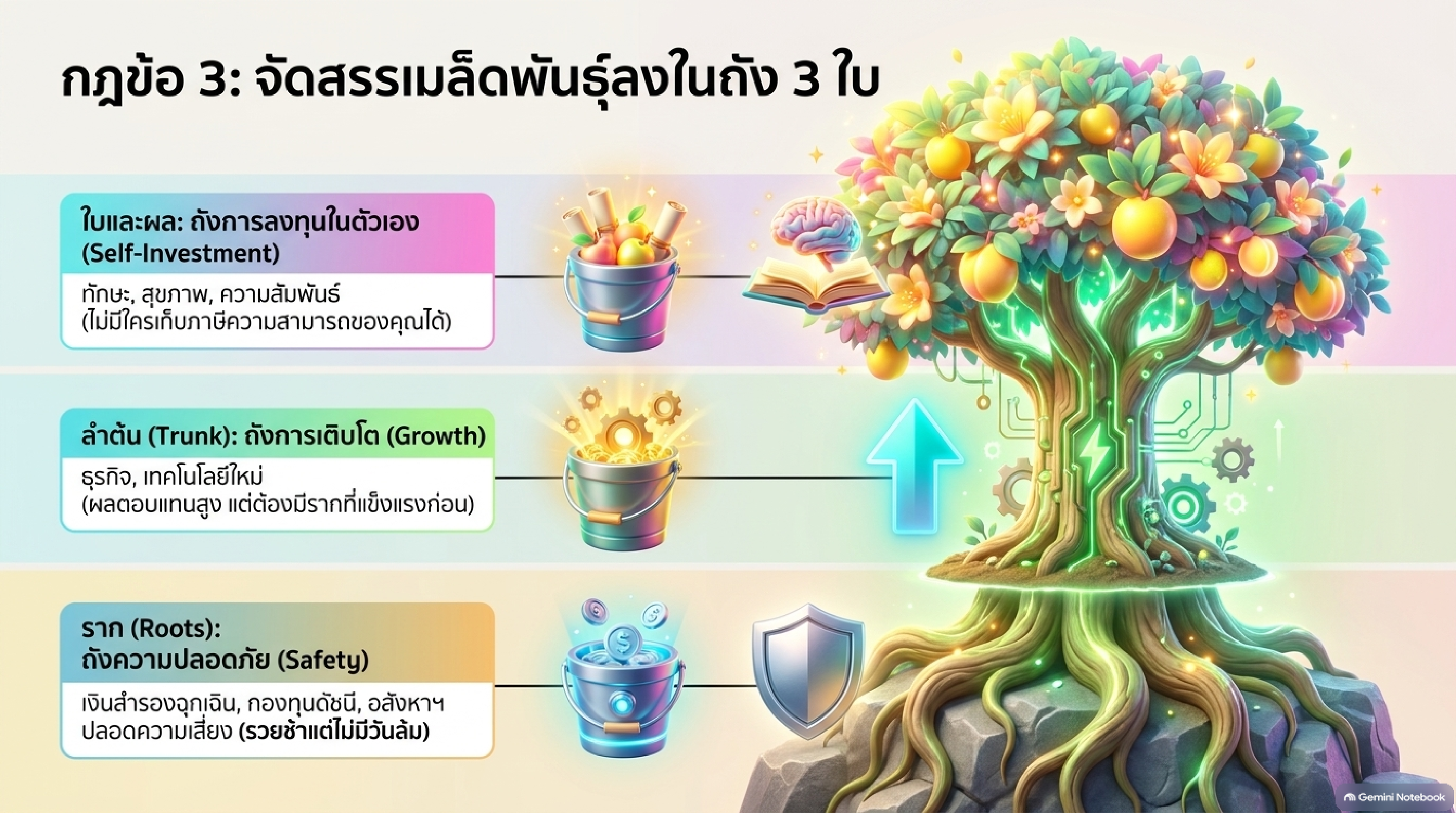 กฎการเงินข้อที่ 3: จัดสรรเงินเป็น 3 ถัง